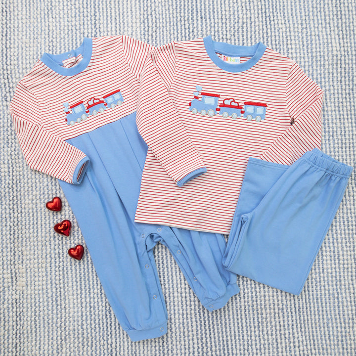 All Aboard Heart Train Pants Set