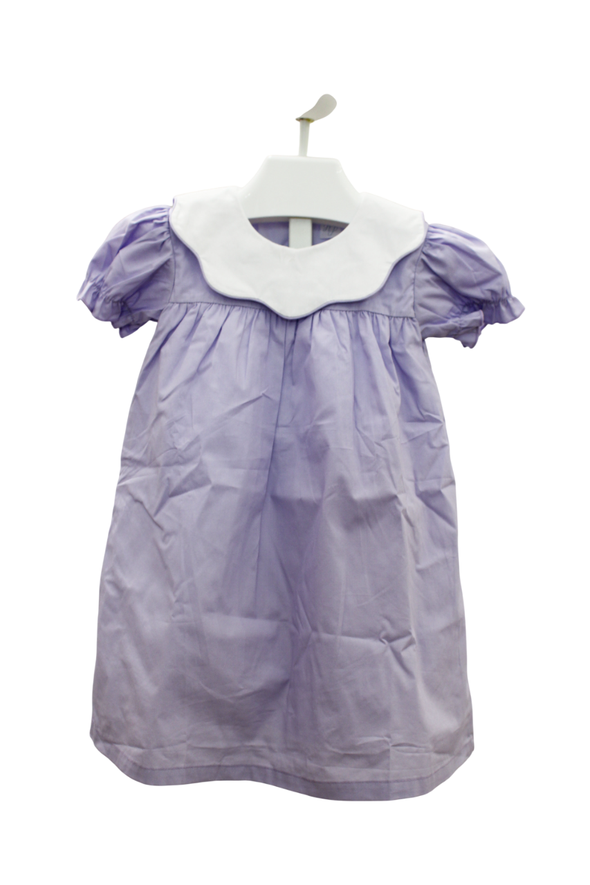 Hampton Scalloped Purple Ruffle Dress