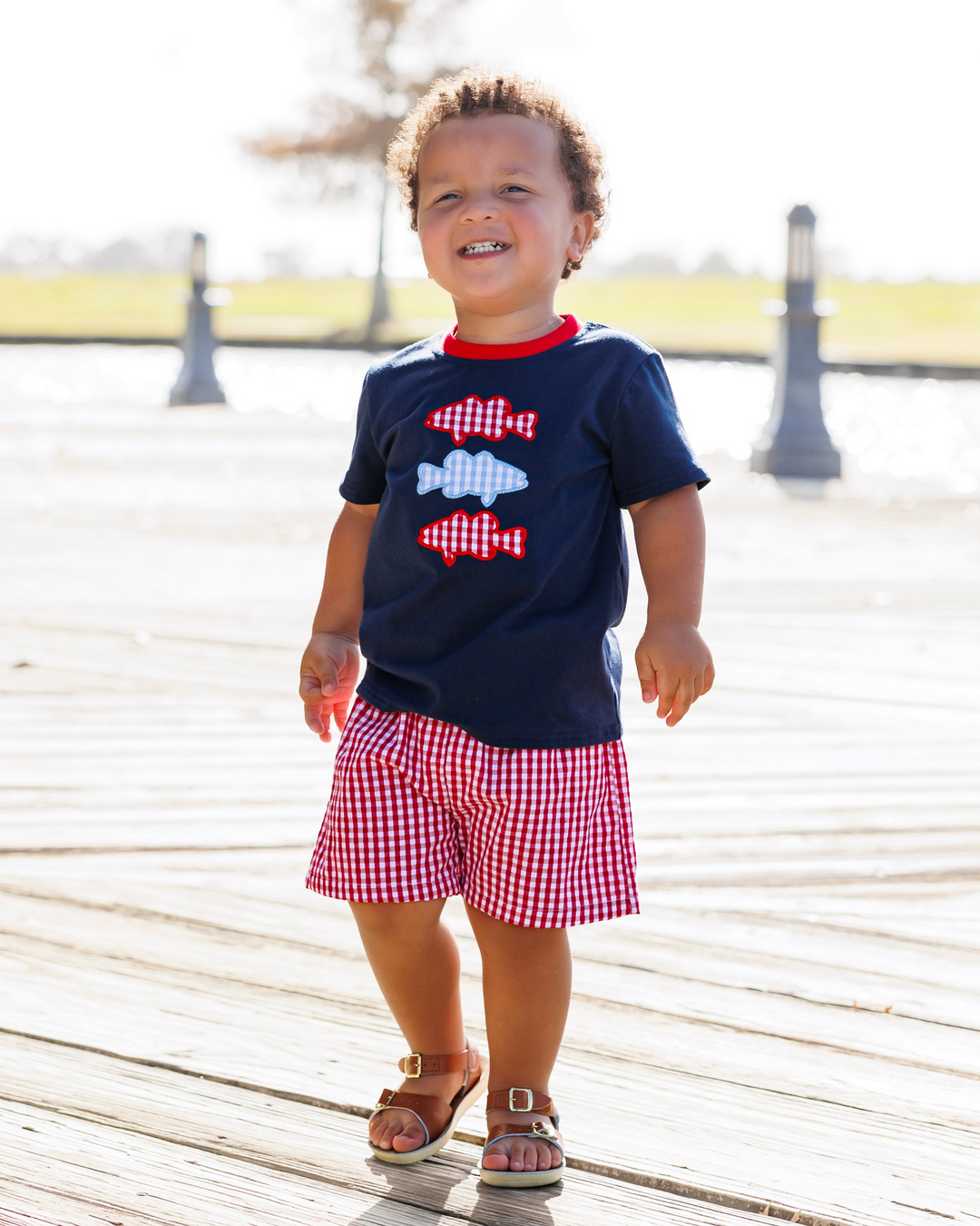 Patriotic Fish Trio Short Set