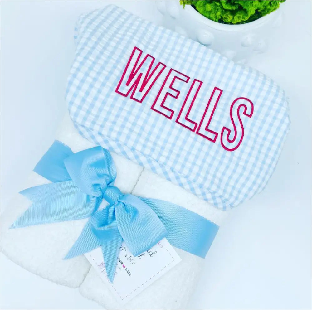 Blue Check Small Everykid Towel By 3 Marthas New Home