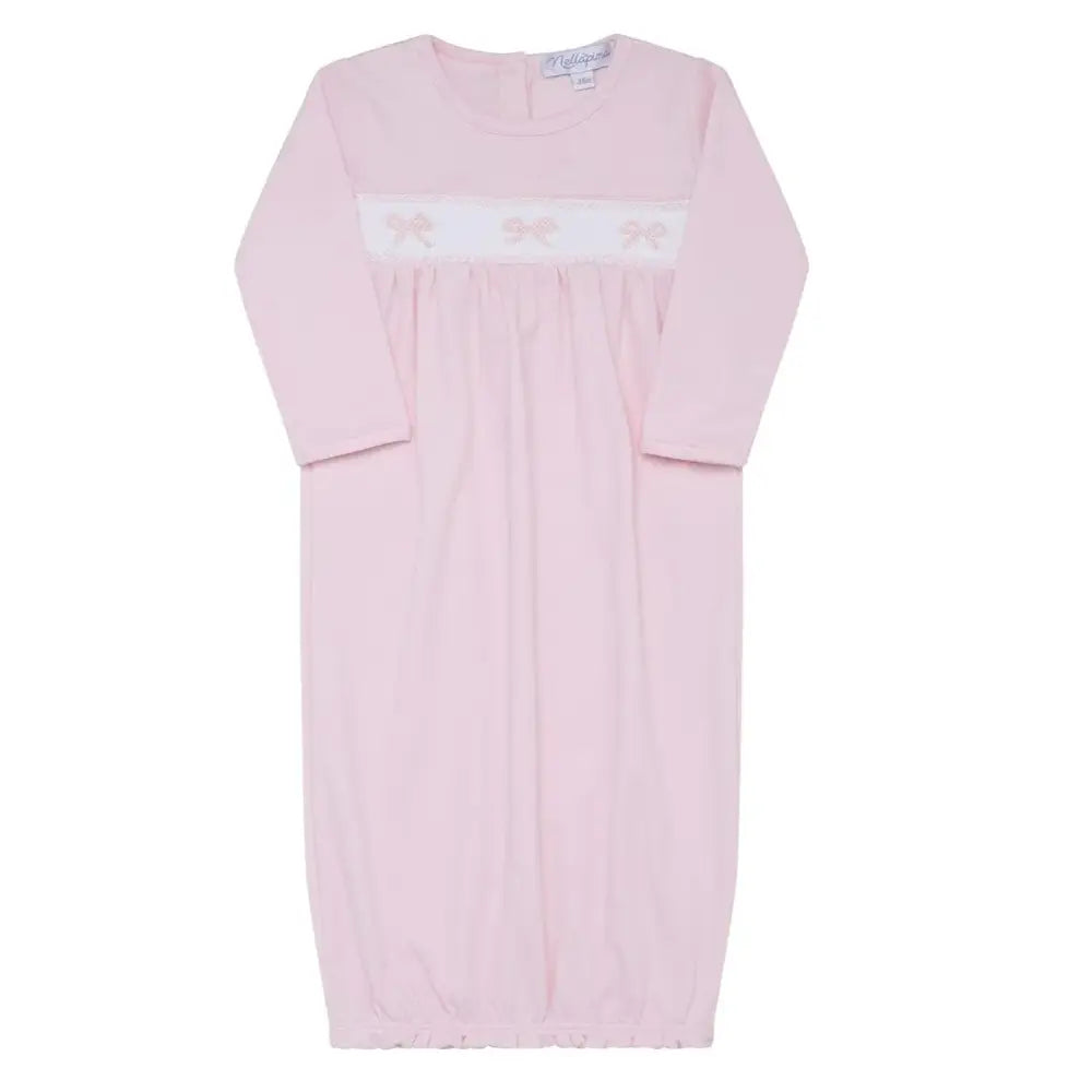 Bow Baby Girl Gown- Nella Pima New