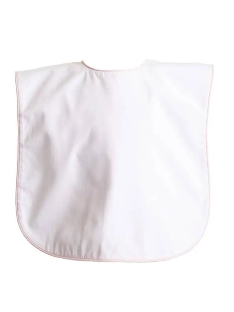 Brookshire Bib - White With Pink Piping New