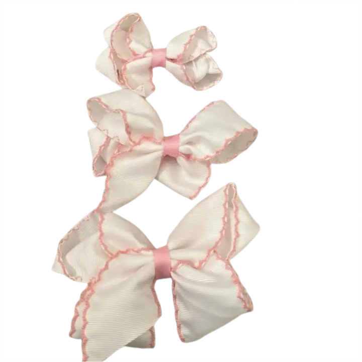 Classic Grosgrain Moonstitch Hair Bow - Large New Accessory