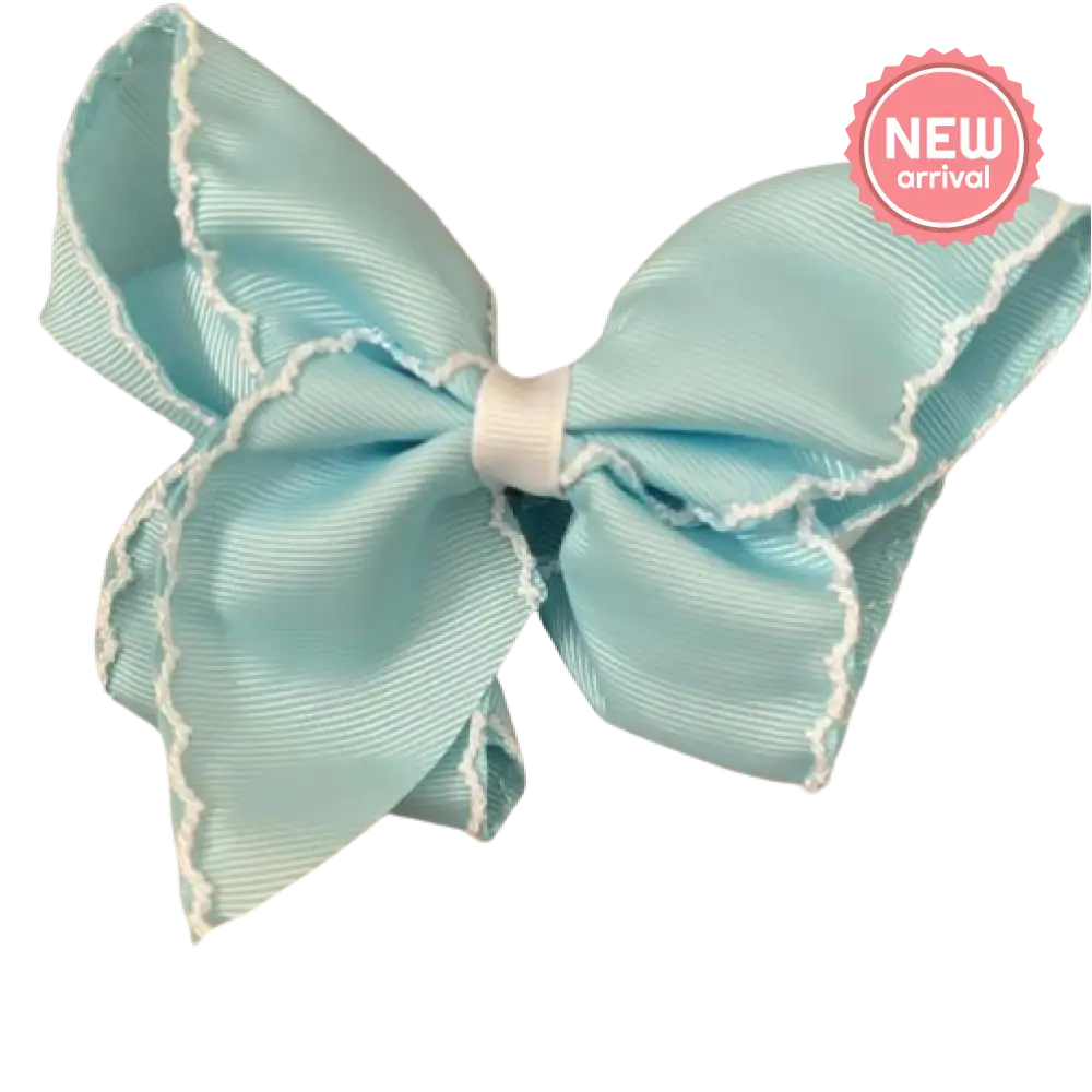 Classic Grosgrain Moonstitch Hair Bow - Medium New Accessory