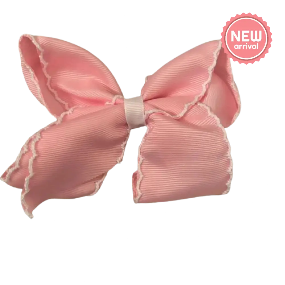 Classic Grosgrain Moonstitch Hair Bow - Mini New Accessory