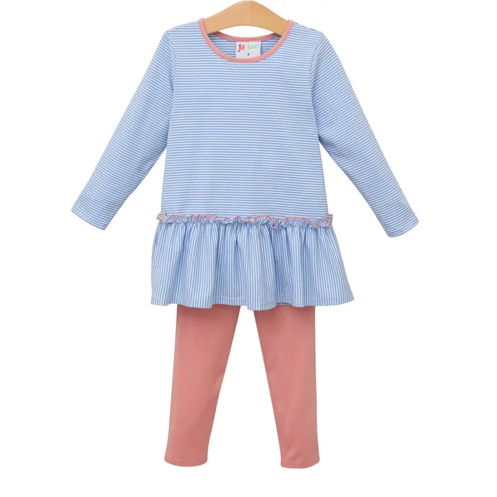 Ella Pants Set- Cornflower Stripe/Mauve Fall 2024