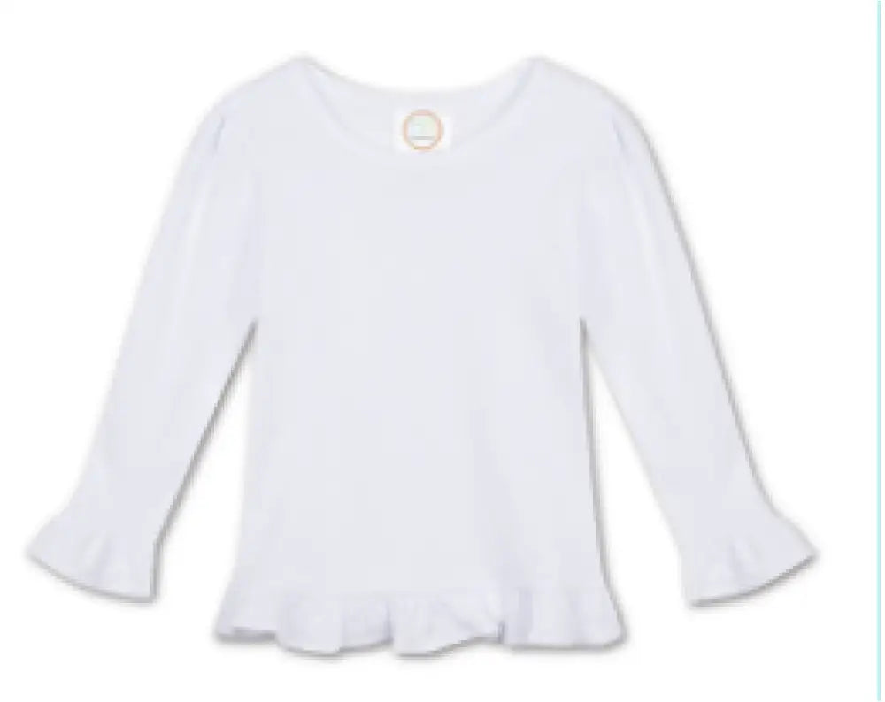 Girls Long Sleeve Or Short Ruffle T-Shirt New Girl