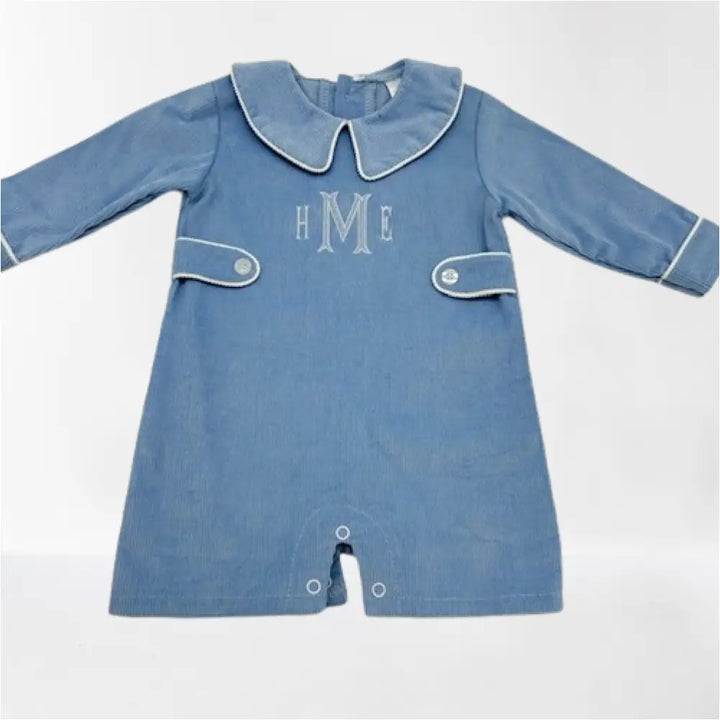 Hampton James Blue Corduroy Romper Wholesale