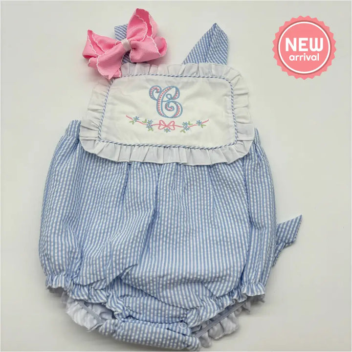 Hampton Seersucker Ruffle Sunsuit Wholesale