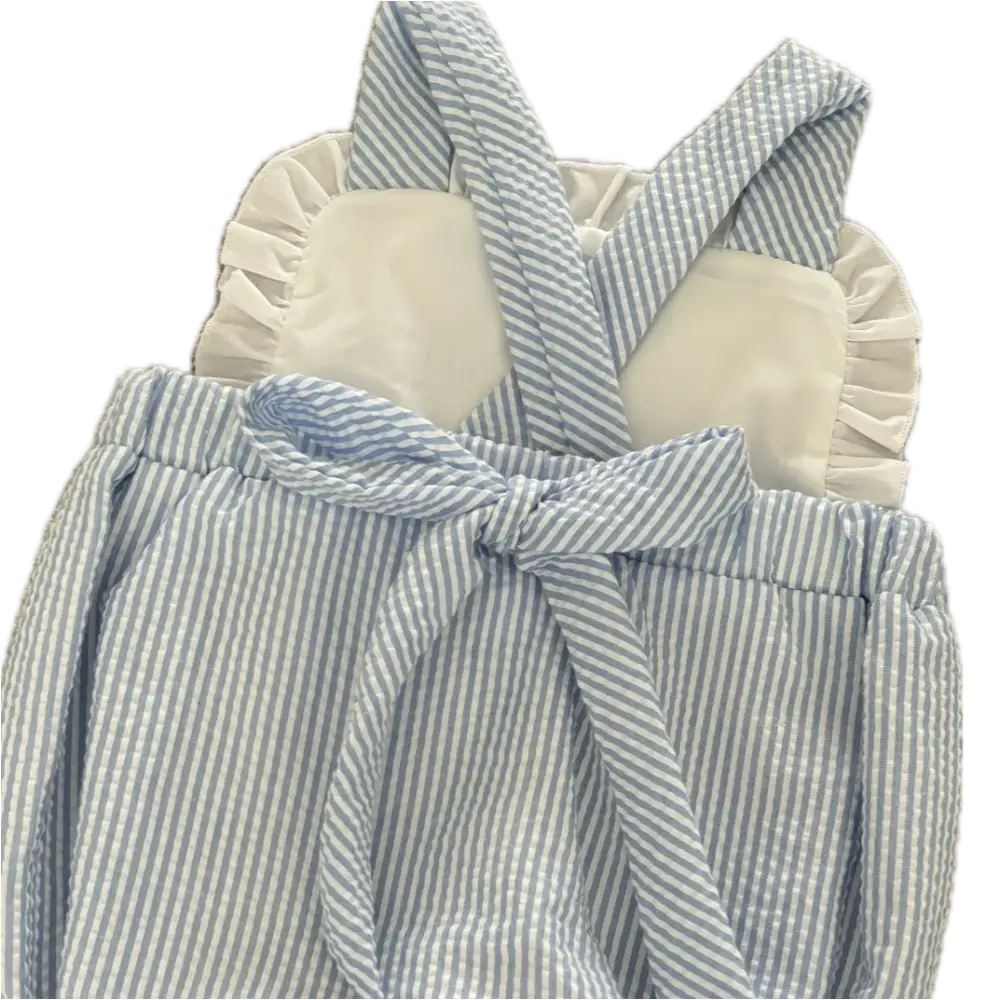 Hampton Seersucker Ruffle Sunsuit Wholesale