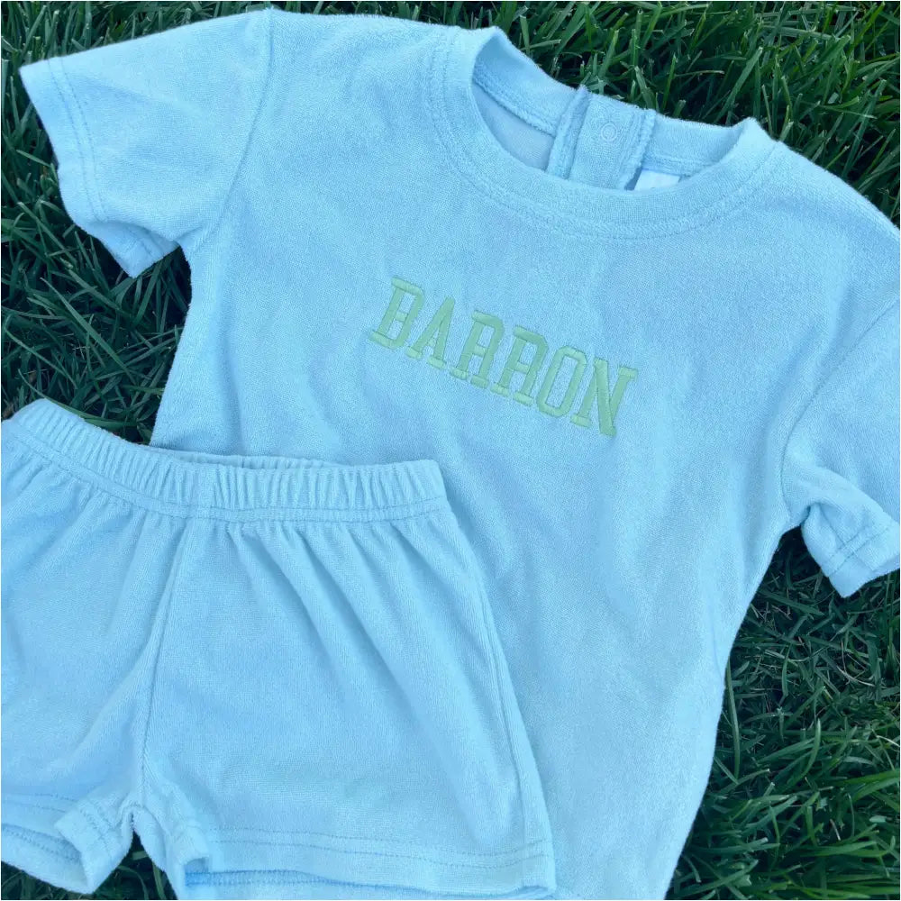 Hampton Terry Shirt And Shorts Set - Blue Sky Wholesale