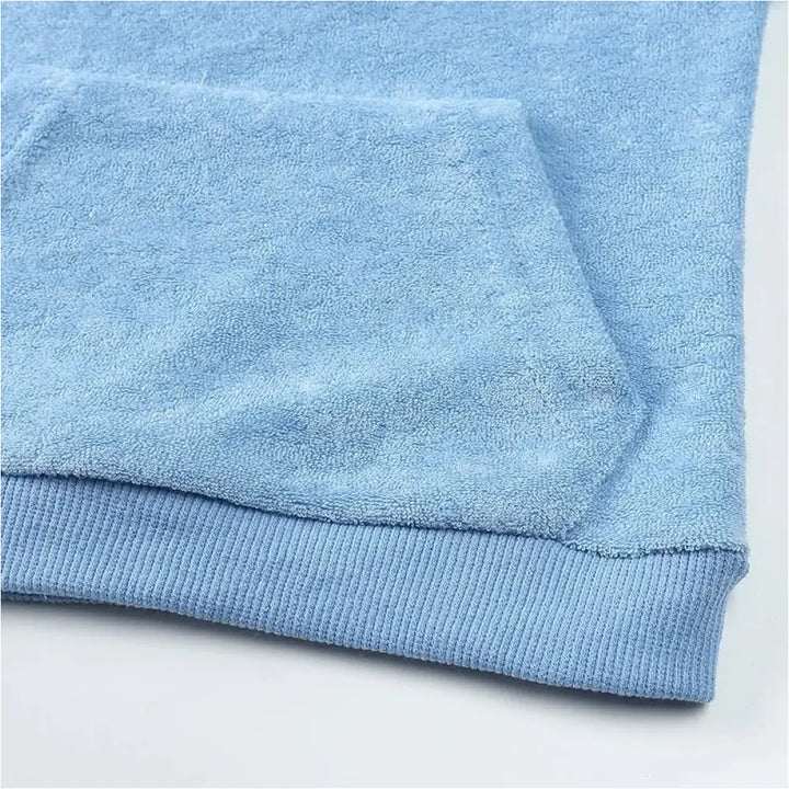 Hj Summer Terry Towel Shirt And Shorts Clothing Set - Light Blue New