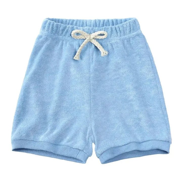 Hj Summer Terry Towel Shirt And Shorts Clothing Set - Light Blue New