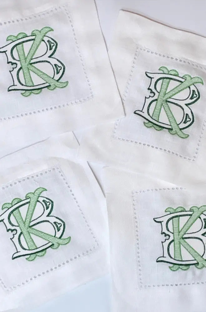 Home Cocktail Cloth Napkins Embroidery And Monogram Customized Accessory