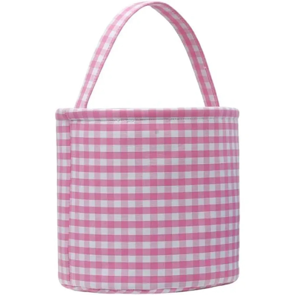 Light Pink Gingham Bucket New Accessory