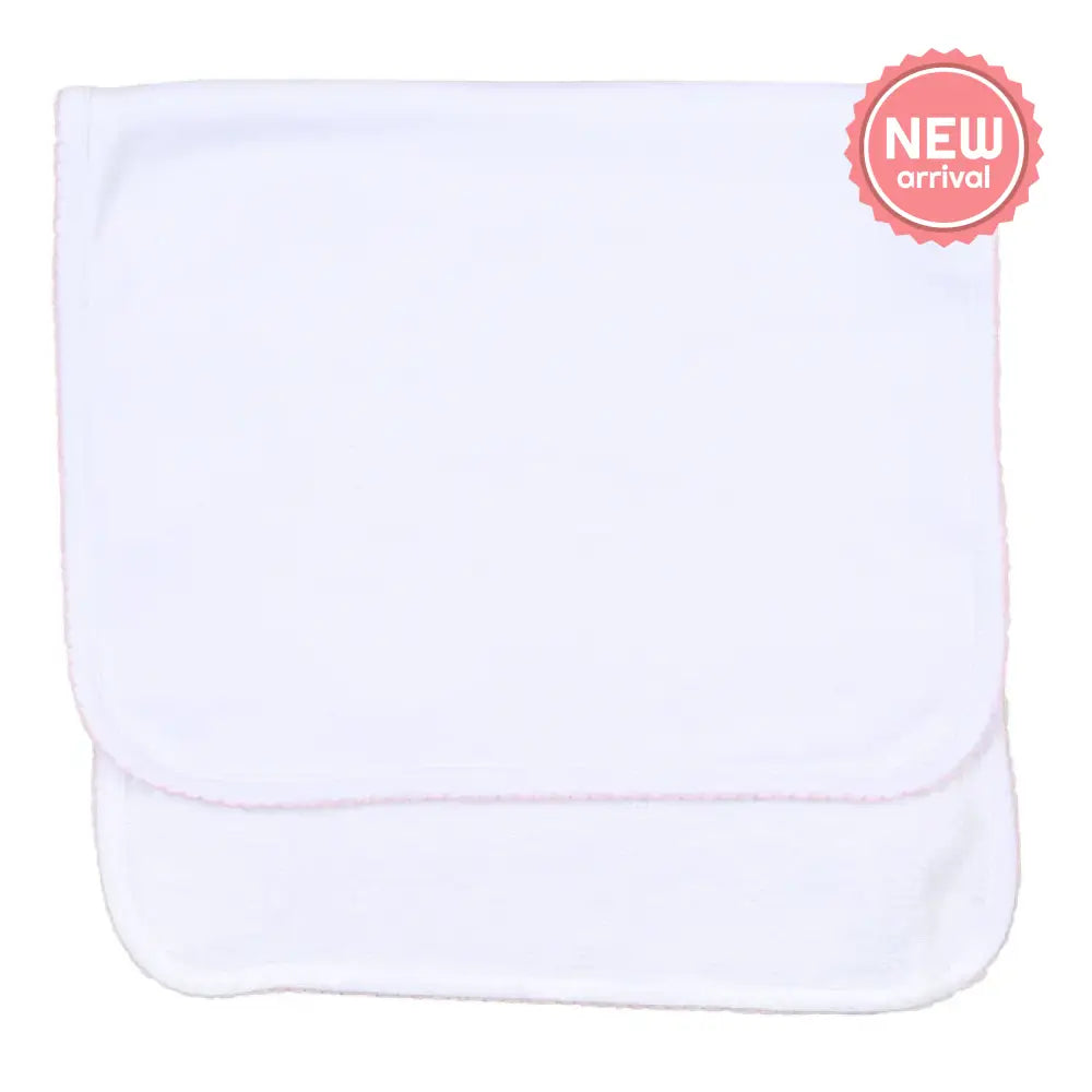 Essentials Pink Trim Burp Cloth