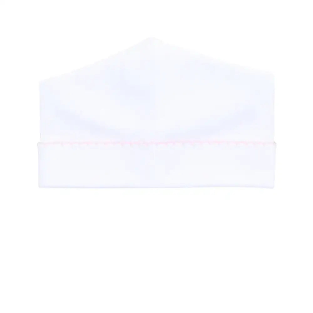 Magnolia Baby Solid Essentials White Hat With Pink Trim