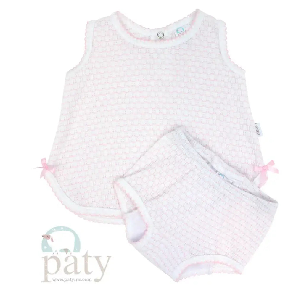 Paty Pink Diaper Set - With Bows New