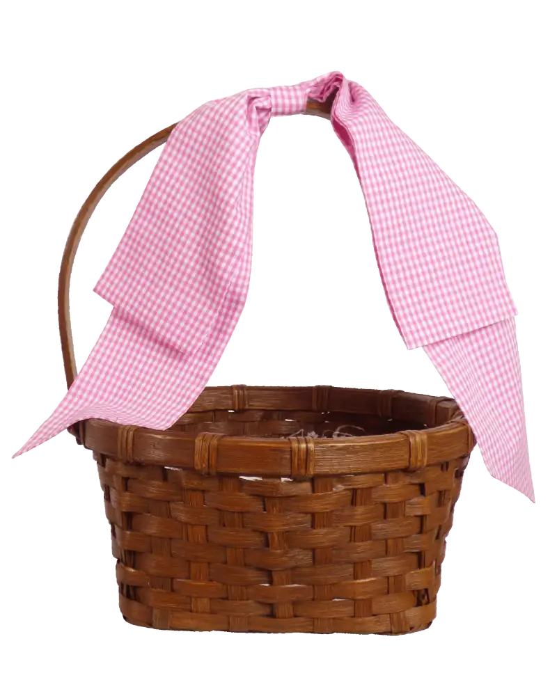 Pink Gingham Easter Basket Bow New Accessory