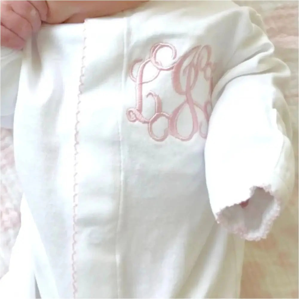 White Footie With Picot Color And Hat New Baby