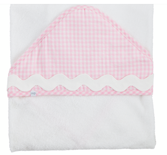 Mudpie - PINK GINGHAM HOODED TOWEL