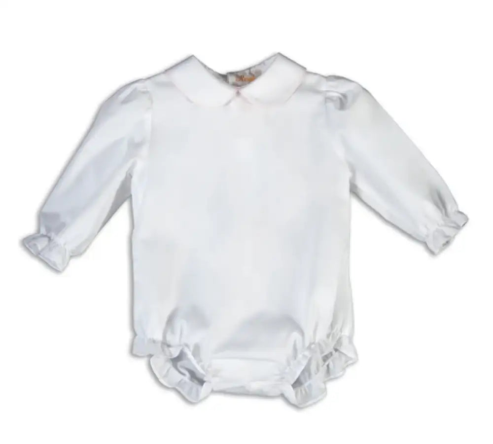 Rosalina White Long Sleeve Boy Bubble With Light Blue Trim (Copy)