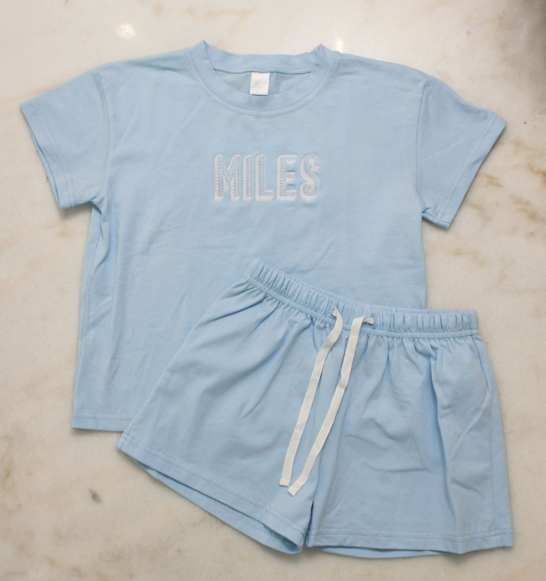 Hampton James Cotton Short Set - Light Blue