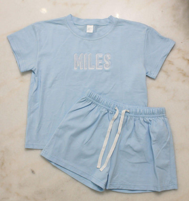 Hampton James Cotton Short Set - Light Blue