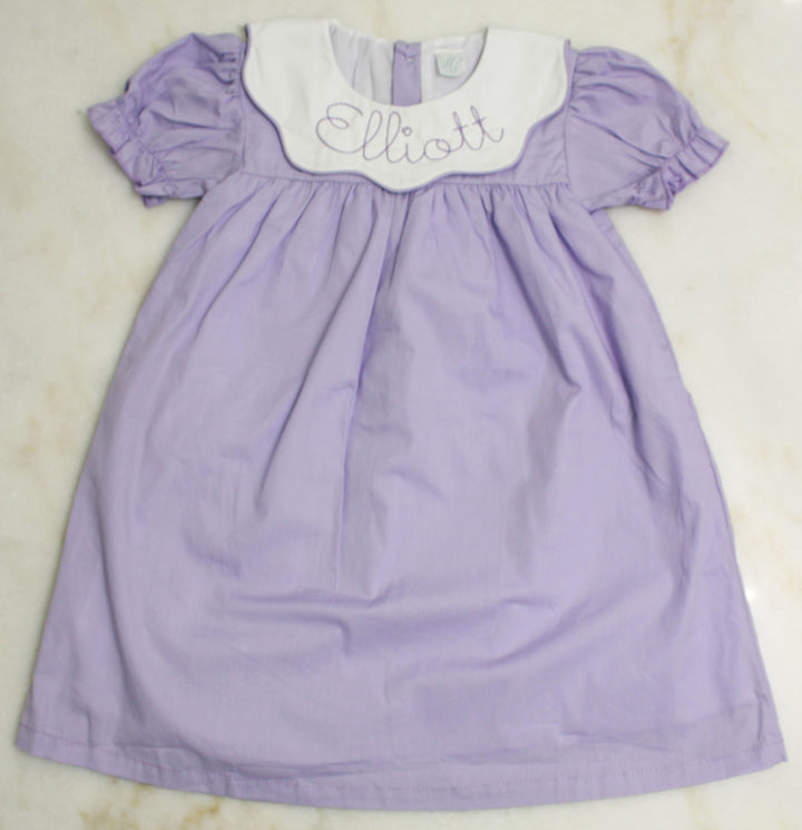 Hampton Scalloped Purple Ruffle Dress