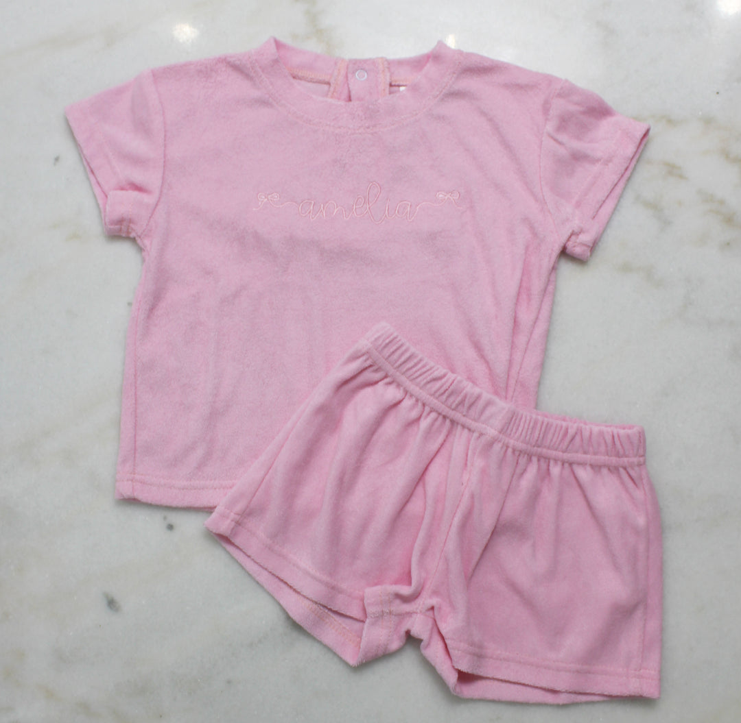 Hampton James Terry Short Set - Pink