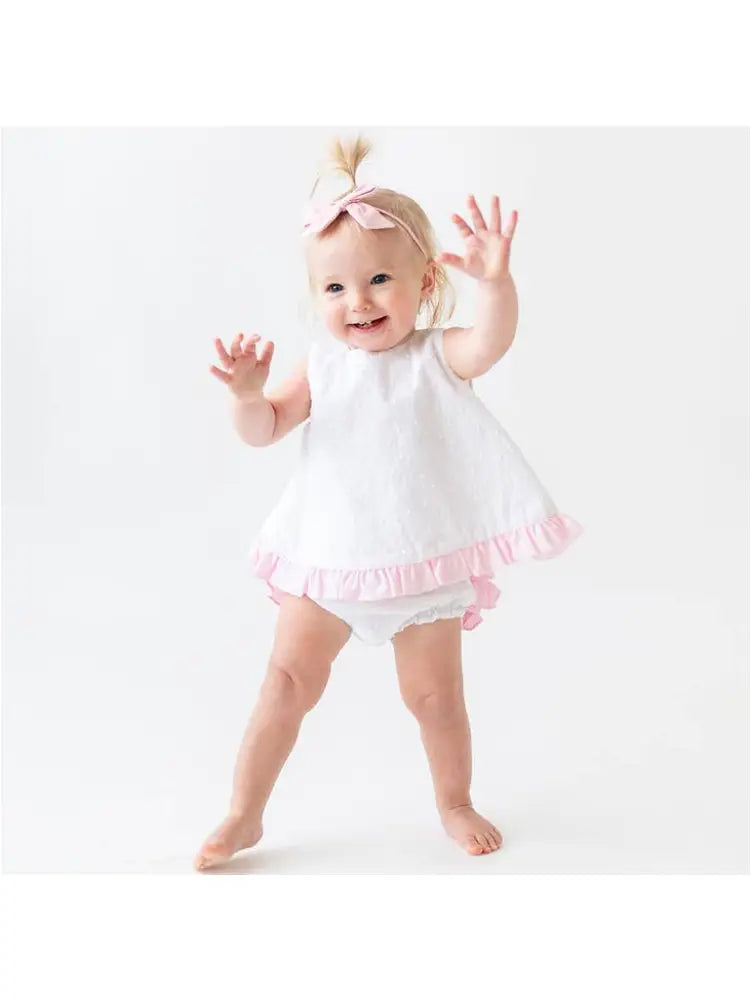 Swiss Dot Swing Top And Bloomer Set