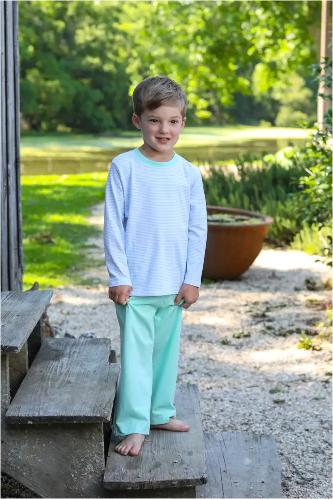 Thomas Pants Set- Light Blue Stripe & Mint Fall 2024