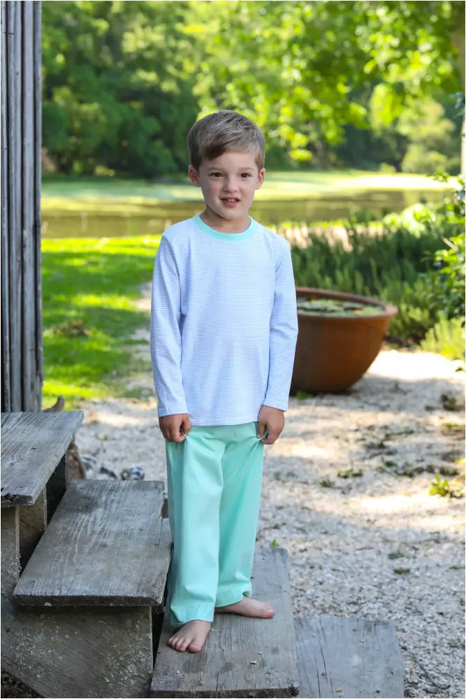 Thomas Pants Set- Light Blue Stripe & Mint Fall 2024