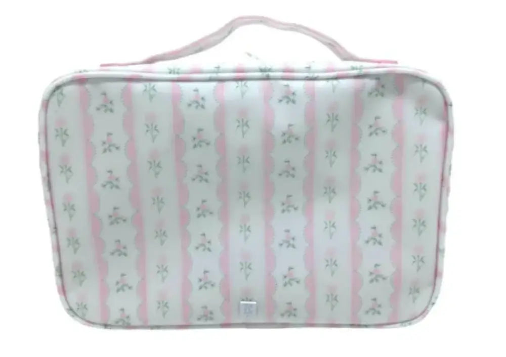 Trvl Bundle Up! Hanging Toiletry Bag - Ribbon Floral Pink New