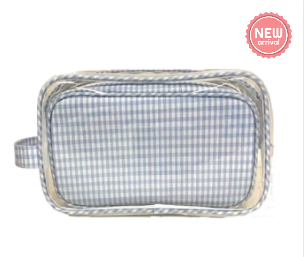 Trvl - Duo Clear Bag Gingham Mist Warehouse