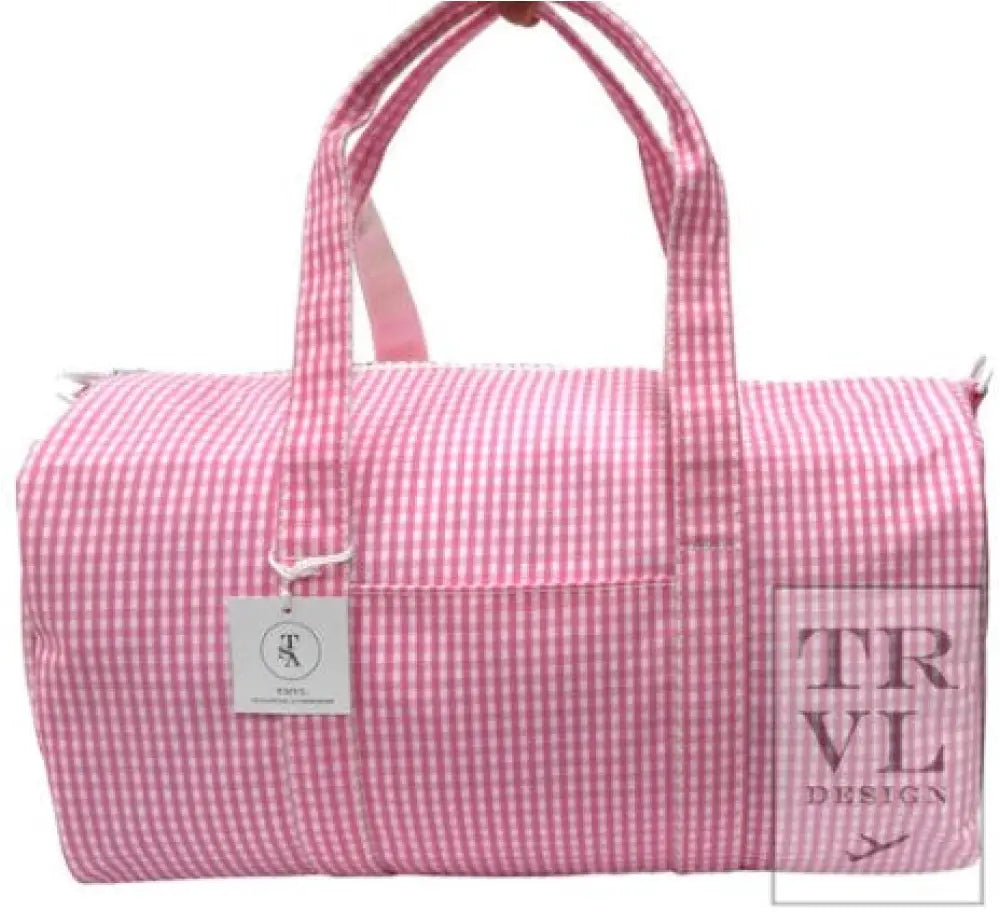 Trvl Gingham Pink Weekender New Bag